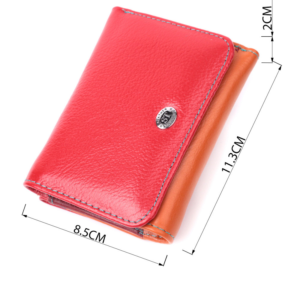 Яскравий гаманець для дівчат із натуральної шкіри ST Leather 22498 Різнокольоровий Київ - фото 7