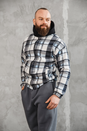 Сорочка чоловіча з капюшоном Сіро-блакитний M Харків