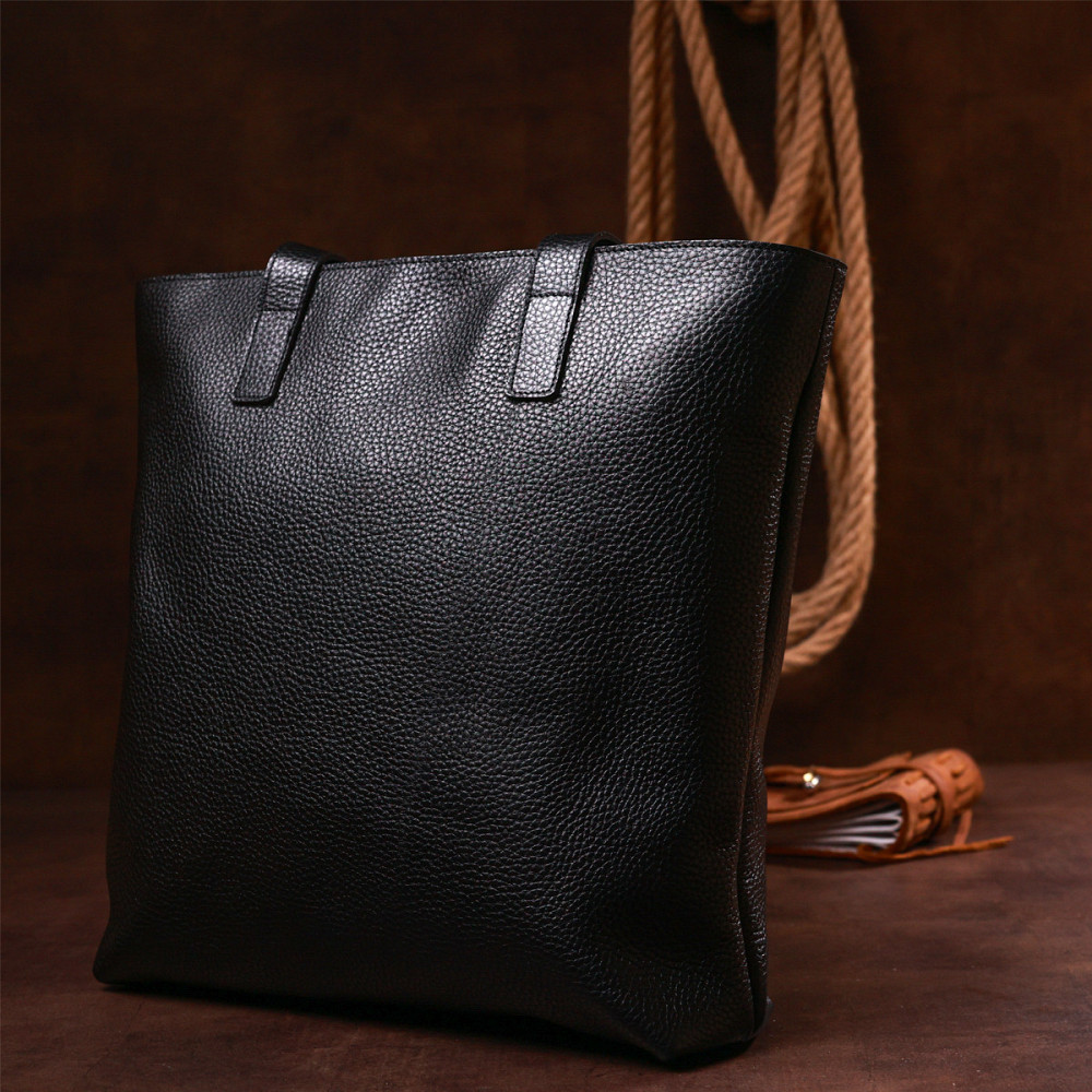 Шкіряна універсальна жіноча сумка Shvigel 16354 Чорний Київ - фото 9