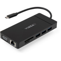 Концентратор Vinga USB-C 3.1 to VGA+HDMI+RJ45+3xUSB3.0+USB2.0+SD/TF+PD100W+Audio (VHYC10) Киев - изображение 1