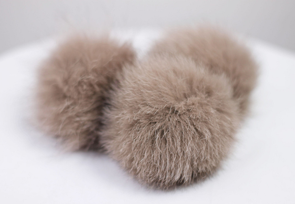 Помпони з натурального хутра песця на шапку 10-12см Кофе Харків - фото 4