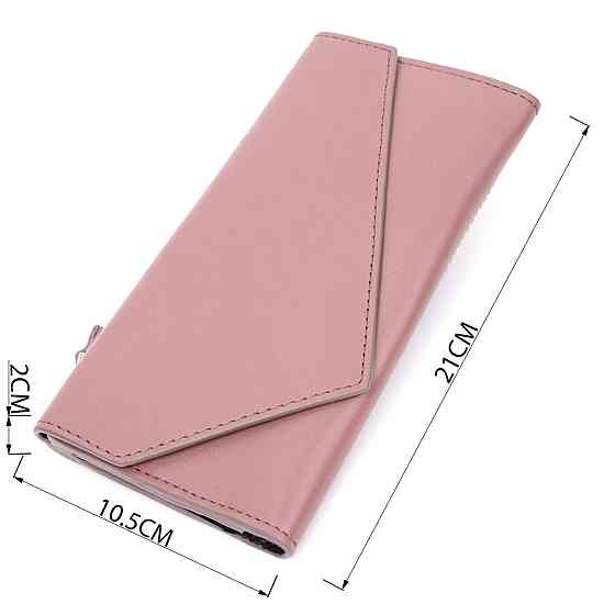 Качественный кошелек с монетницей снаружи из натуральной кожи GRANDE PELLE 11648 Пудровый Киев