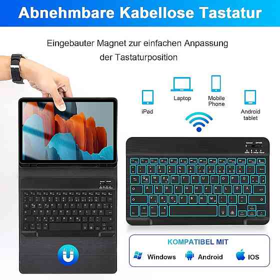 Фирменный чехол-книжка с Bluetooth клавиатурой для планшета Samsung Galaxy Tab S8 2022/ S7 2020 11 дюймов Днепр