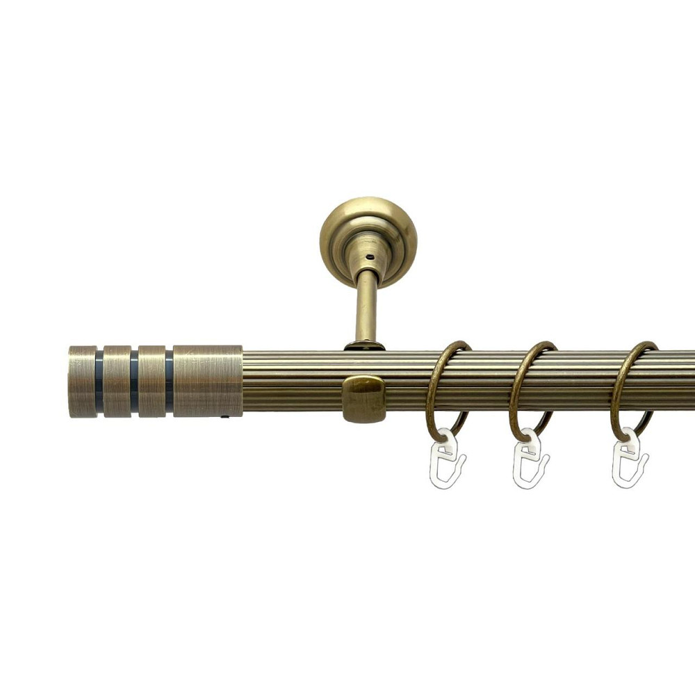 Карниз Orvit Модуло металевий однорядний відкритий рифлена труба кільце металеве Антик 25 мм 300 см Львов - изображение 1