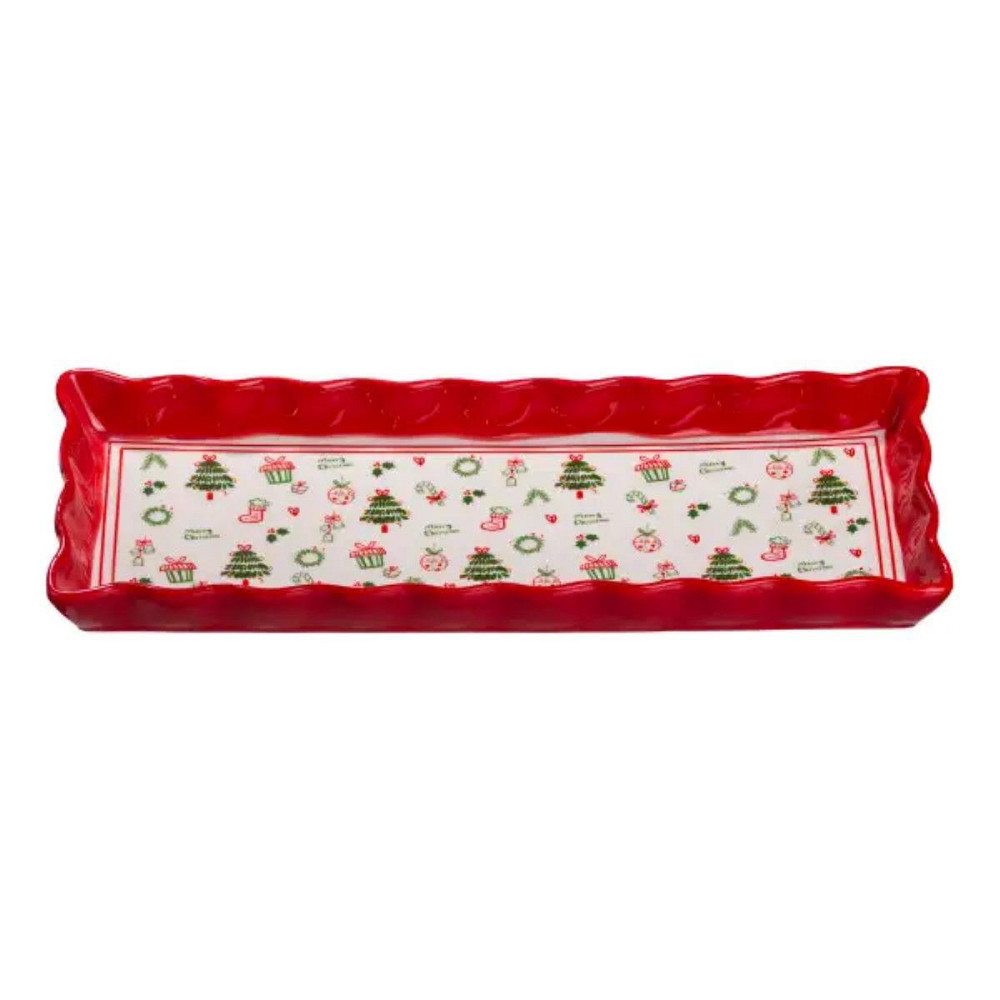 Сервірувальне новорічне блюдо для закусок Merry Christmas 36,5×13×3 (см) з порцеляни CR-1-16 Київ - фото 7