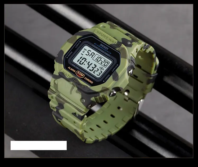 Чоловічий наручний електронний годинник Skmei 1628 Камуфляж Вінниця - фото 7