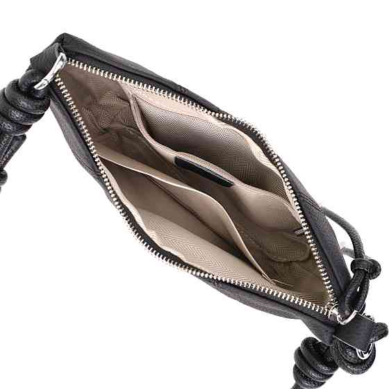 Жіноча напівкругла сумка з натуральної шкіри Чорний (Vintage) Київ