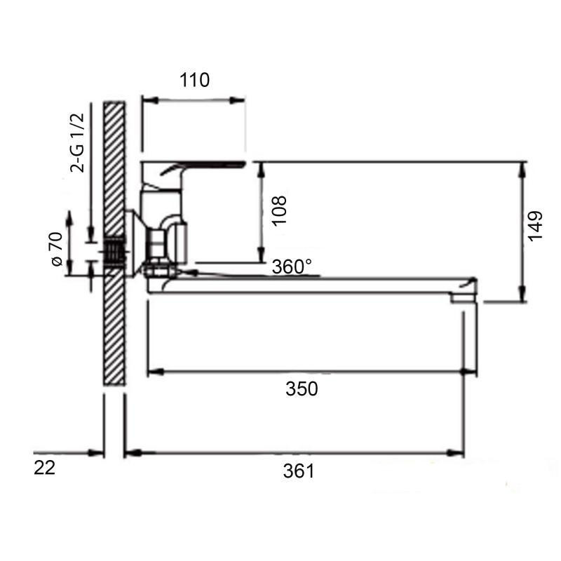 Смеситель для ванны с длинным поворотным изливом, c душевым гарнитуром Qtap Jay QTJAY2601CRW45552 Chrome/White Харьков - изображение 2