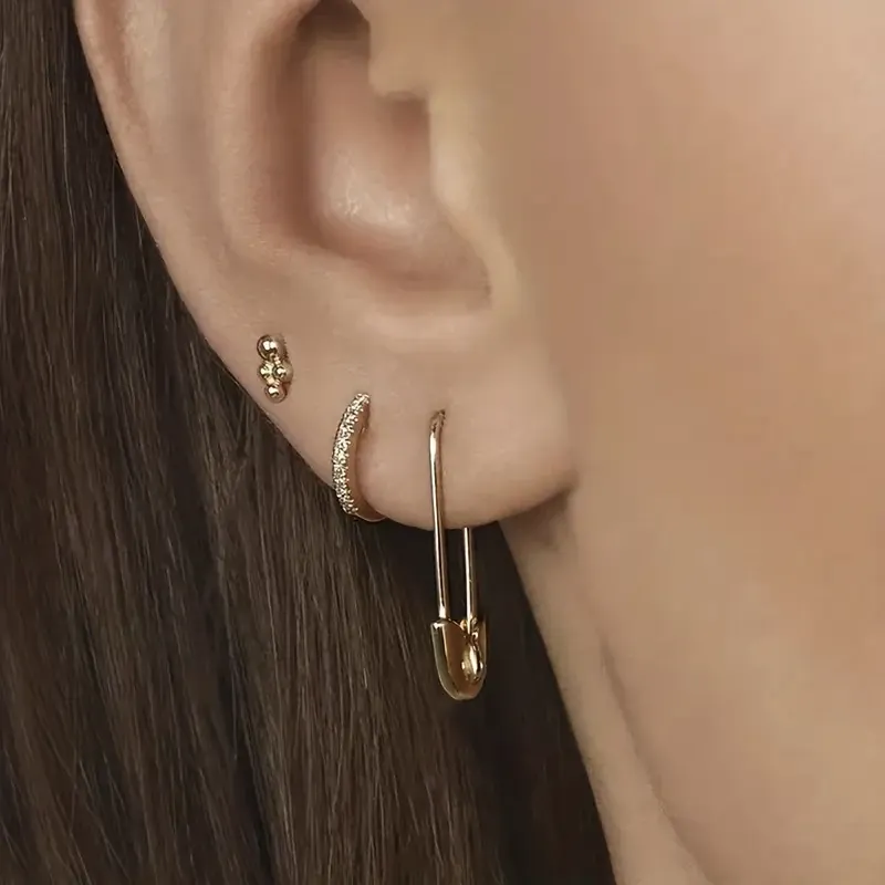 Золотистые серьги-булавки, минималистичные – пара 4,1 см Киев - изображение 4