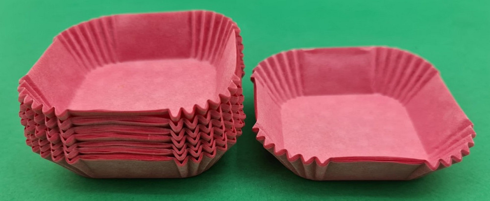 Тартолетка для кексів"Квадратна рожева"(58,5*58,5*21,5) (100шт)/К-58,5/ (1 уп.) Харків - фото 1