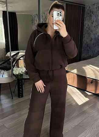 Женский теплый прогулочный костюм двойка с дабл флиса полар Одесса