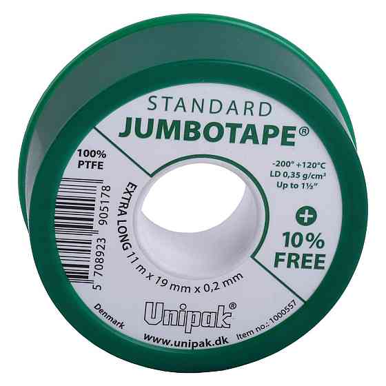 Фум стрічка тефлонова Jumbotape standard UNIPAK (11 м х 19 мм х 0,2 мм) Київ