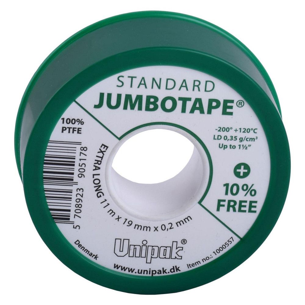 Фум стрічка тефлонова Jumbotape standard UNIPAK (11 м х 19 мм х 0,2 мм) Київ - фото 2