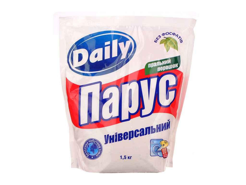 Пральний порошок Парус DAILY ручн. універс. (дой-пак) 1,5кг ТМ БЕЛЫЕ ПАРУСА   Solmir Київ - фото 1