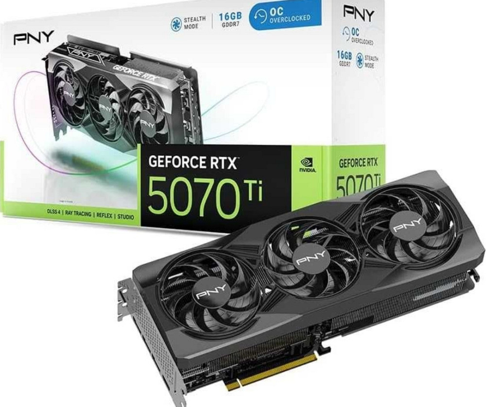 Видеокарта PNY GeForce RTX 5070 Ti 16GB Overclocked Triple Fan 1 шт. Харьков - изображение 7
