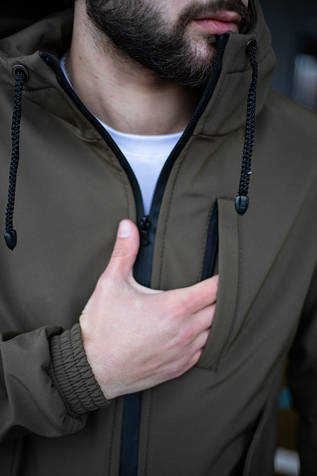 Мужской тактический костюм Softshell Intruder хаки, куртка с капюшоном и штаны с карманами софтшелл XXXL Одесса - изображение 7