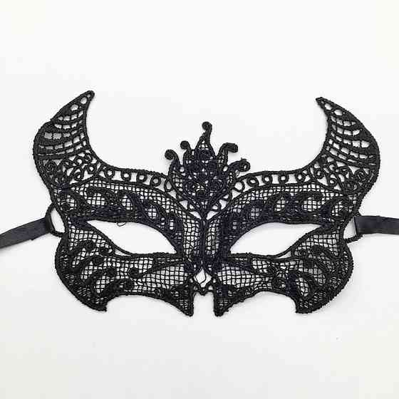 Венецианская карнавальная маска на лицо one size черный Киев