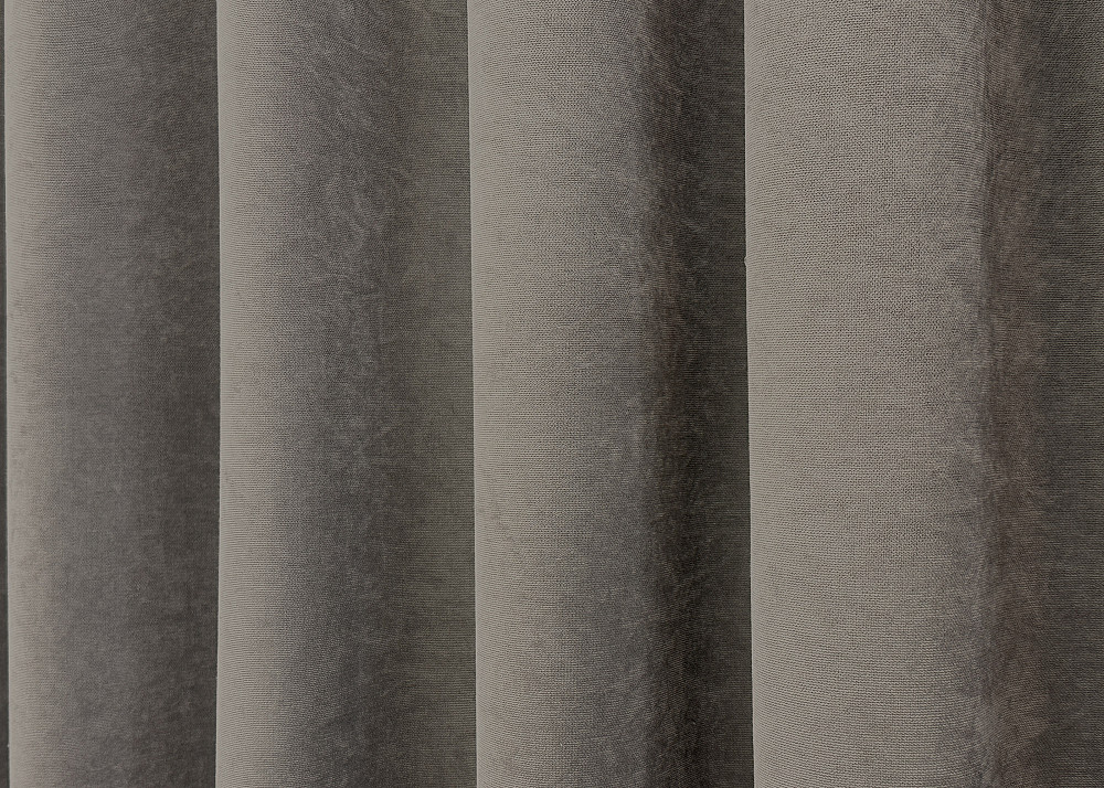 Комплект готових штор VR-Textil Мікровелюр Petek YL № 1710ш Сіро-коричневий 100х270 см 2 шт (31-0061) Київ - фото 7