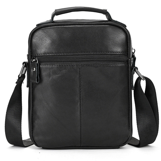 Сумка-барсетка чоловіча через плече шкіряна гладка чорна Tiding Bag TD-69291 Кам'янське - фото 6