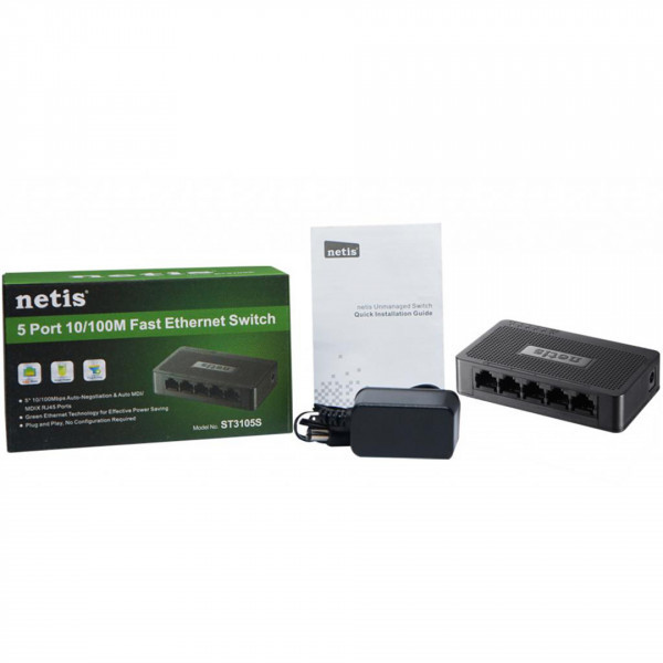 Комутатор Netis ST3105S, 5х10/100Mbps Fast Ethernet (ST3105S) Киев - изображение 4