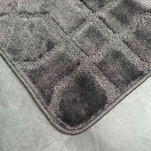 Набір килимків для ванної кімнати 2шт 57*100см+57*50см U-виріз Геометрія Joy сірий тафтинг Дариана Житомир