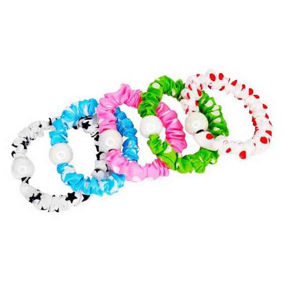 Набір резинок для волосся 0303-1075 різнокольорові, 20 штук, з намистиною Вінниця