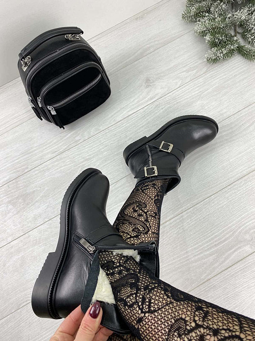 Без бренда Черевики жіночі D and V 2032 чорні (зима, шкіра натуральна) (2262) 36 Коломыя - изображение 2