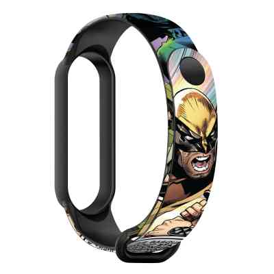 Ремінець до фітнес браслета Armorstandart Superhero для Xiaomi Mi Band 7/6/5 Wolverine comix Black (ARM59265) Вінниця