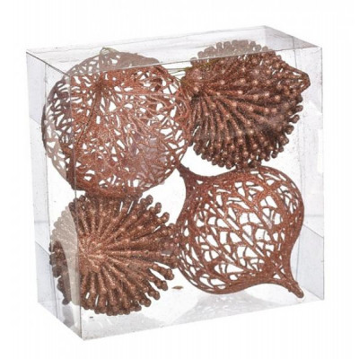 Елочная игрушка Jumi mix 4 шт, 10см, пластик, медный (5900410805262) Винница - изображение 1