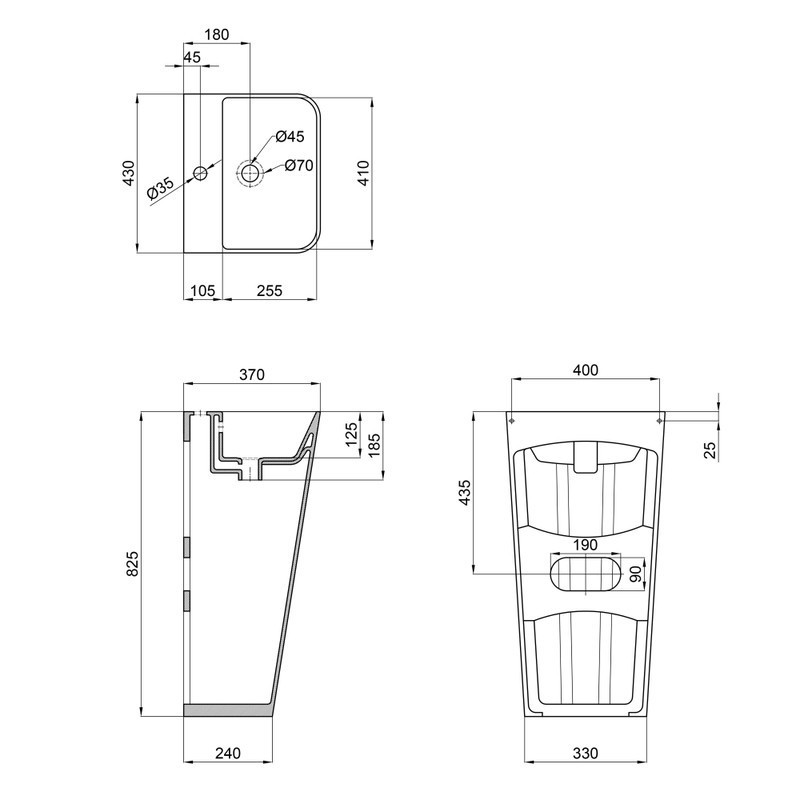 Раковина моноблок Mixxus STYLE-1101 з отвором під змішувач та переливом 440х380х830mm   ( MI6696 ) 37126 Харьков - изображение 2