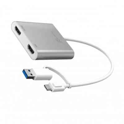 Адаптер USB-C/A to 2xHDMI F dual display J5create (JCA365-N) Винница