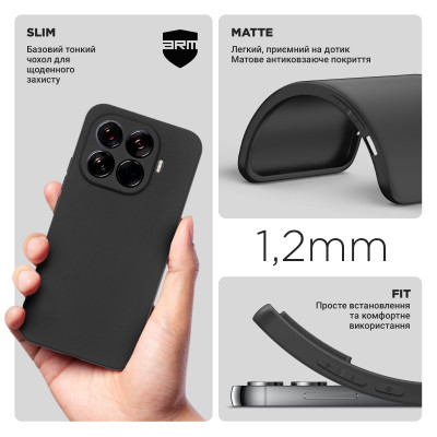 Чохол до мобільного телефона Armorstandart Matte Slim Fit Xiaomi 15T Pro 5G Black (ARM86994) Вінниця - фото 3
