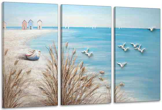 Модульна картина у вітальню/ спальню    Море       ART-089_3A 70х130 см Київ
