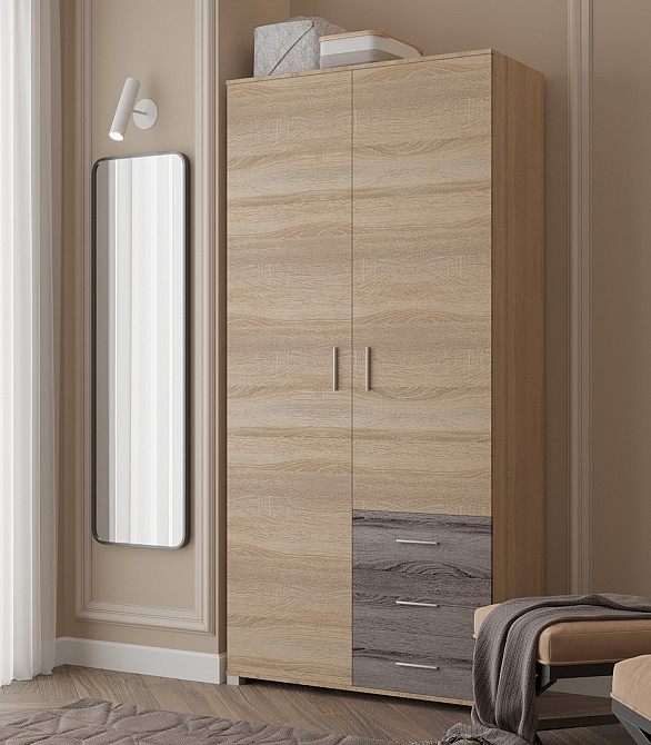 Шкаф прямой с ящиками Эверест Бриз ШП-4 сонома + трюфель (DTM-2297) Львов - изображение 4