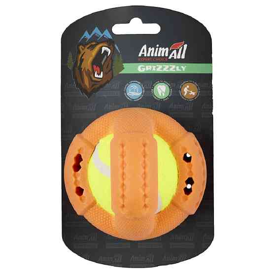 AnimAll GrizZzly АнімАлл Грізлі Іграшка для собак тенісний м'яч S, 9,2 см, жовто-помаранчевий Київ