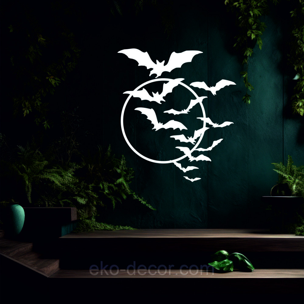 Декоративне настінне Панно «Кажани», Декор на стіну 70*62 см, Білий Київ - фото 3
