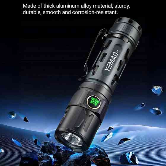 Ручний ліхтар YEMAO YM-А7, 2200LM, P80 LED, Zoom, 1x21700 акум, TYPE-C Дніпро