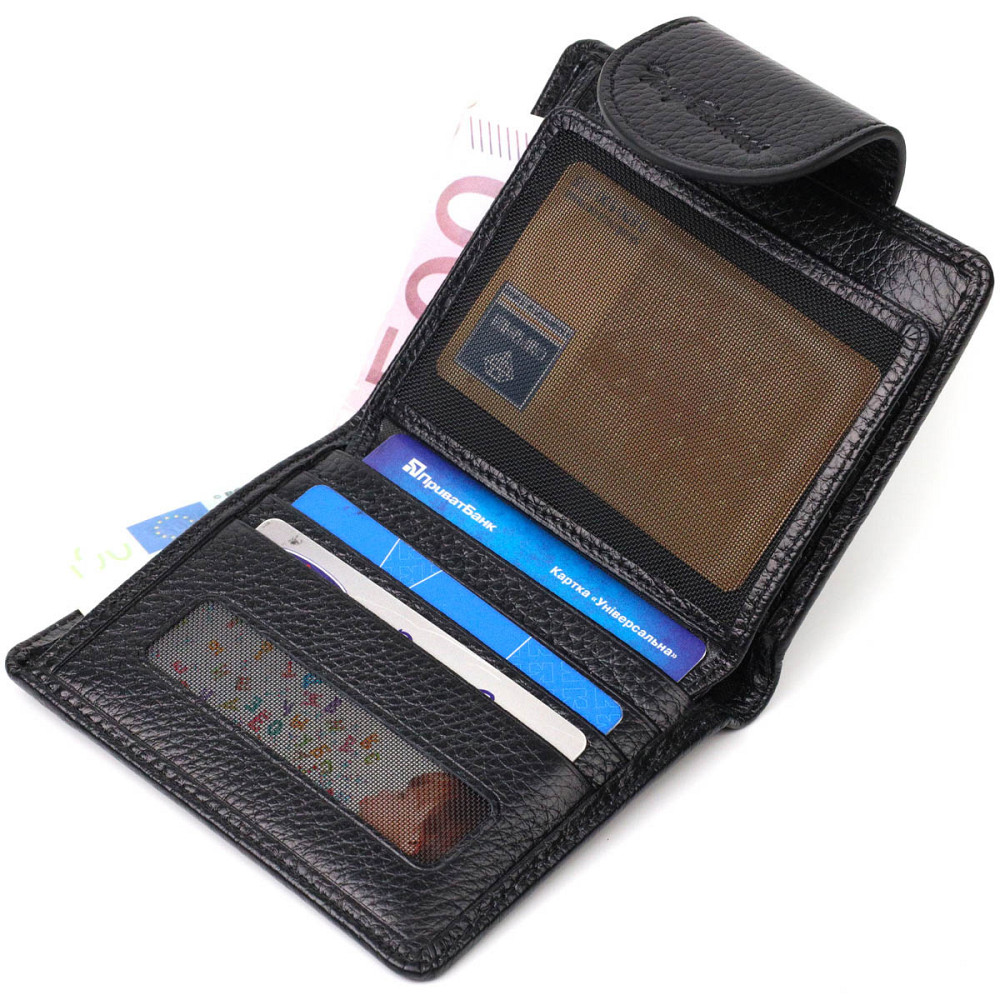 Женский кошелек из натуральной кожи в классическом черном цвете Tony Bellucci 21987 Черный Киев - изображение 7