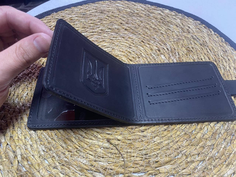 Шкіряна обкладинка портмоне на посвідчення "СБУ"  P_Leather Київ - фото 9