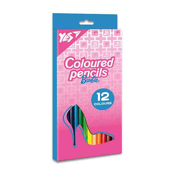 Олівці кольорові 12 кол. "Yes" Barbie тригранні, 290719, шт Київ