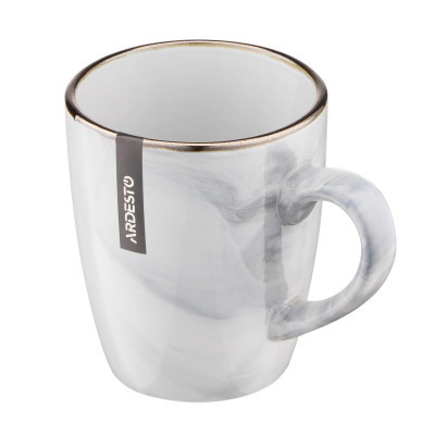 Чашка Ardesto Marmo, 390мл, кераміка, білий (AR2939MRW) Вінниця - фото 3