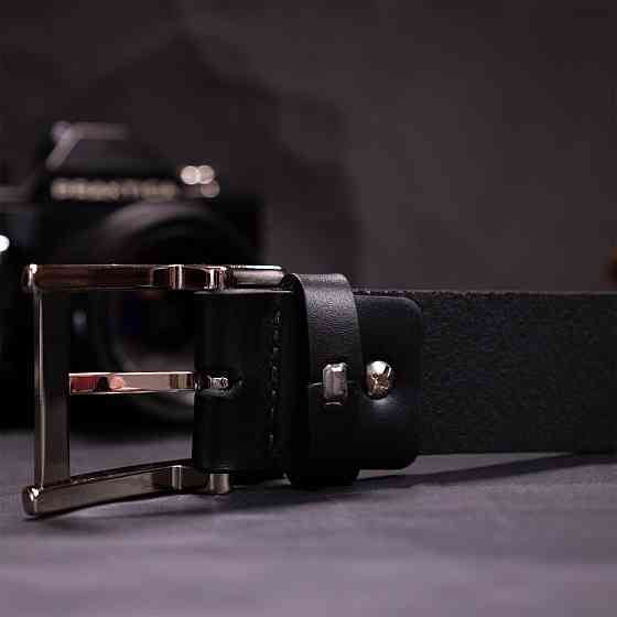 Якісний пояс під штани для чоловіків з натуральної шкіри GRANDE PELLE 11689 Чорний Київ