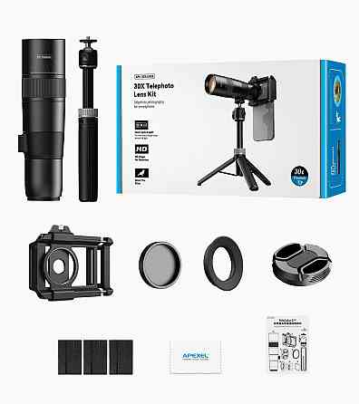 Телескоп для телефону 30X зі штативом TeleCular 3 Apexel APL-T30XJJ028 SBR Київ
