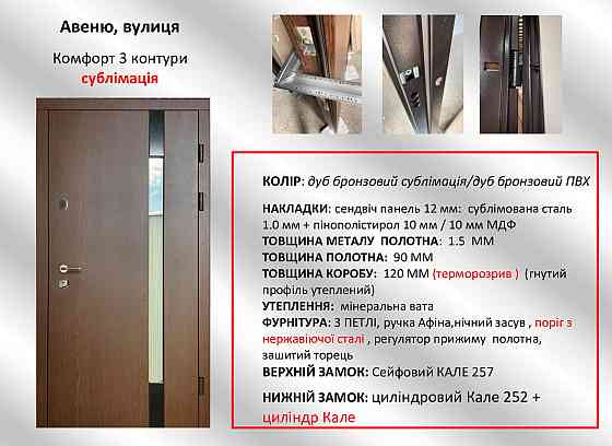 Двері вуличні Redfort, модель Авеню, комплектація Сублімація Комфорт (3 контури) Київ