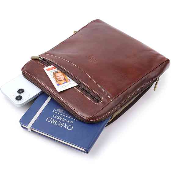 Мужская сумка через плечо из гладкой натуральной кожи Tony Perotti 20854_1 (9137-20 moro) Коричневый Киев