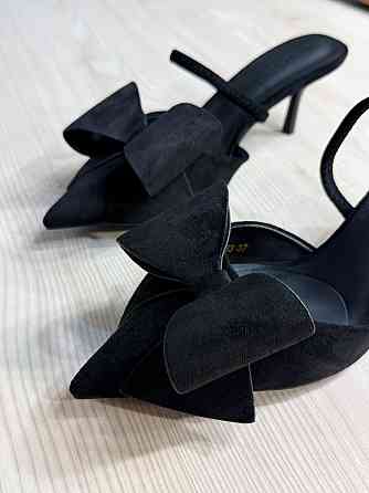 Туфлі жіночі Meideli F566-53 slingback човники з бантом екозамша чорні, 37, 23,5 см Київ
