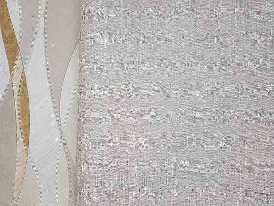 Шпалери вінілові на флізеліні гарячого тиснення DU&KA 1.06х10 вензель основа під штукатурку сірі коричневі Київ