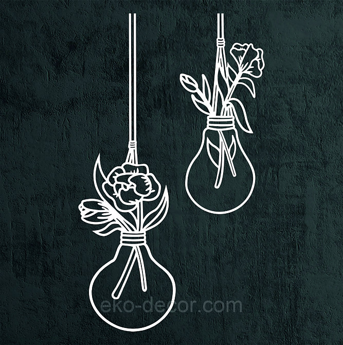 Декоративне настінне Панно «Лампочки», Декор на стіну 70*41 см, Білий Київ - фото 8