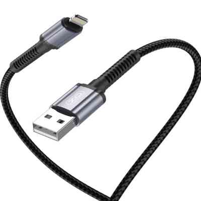 Дата кабель USB 2.0 AM to Lightning 1.0m 2.4A black XO (NB215-L-1-BK) Вінниця