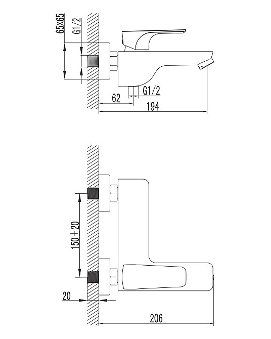 Змішувач для ванни Imprese VALTICE, хром, 35 мм Київ - фото 7